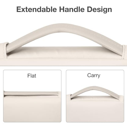 MOSISO 13-14 inch Laptop Case, 13.3 inch Puffy Laptop Sleeve Compatible with MacBook Air 13.6 M5 M4 M3 M2 M1/Neo/Pro 13/14,HP Dell ASUS Lenovo, Rectangle Vertical Bag with Small Case&Side Handle, Sand - color: Sand