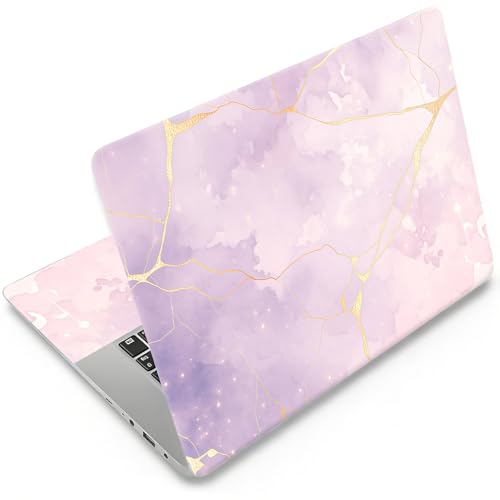 Laptop Skin 12.1-15.6 inch Removable Universal Reusable Laptop Sticker Decal,Waterproof No Residue Vinyl Cover,Scratch-Resistant Cuttable Full Wrap Sticker for Notebook,Lavender Pink Gold Marble Print - color: Lavender Pink Gold Marble Print
