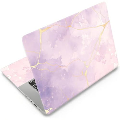 Laptop Skin 12.1-15.6 inch Removable Universal Reusable Laptop Sticker Decal,Waterproof No Residue Vinyl Cover,Scratch-Resistant Cuttable Full Wrap Sticker for Notebook,Lavender Pink Gold Marble Print - color: Lavender Pink Gold Marble Print