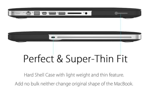 UESWILL 2in1 Smooth Soft Touch Matte Hard Shell Case with Silicone Keyboard Cover Compatible with MacBook Pro 13 inch with CD-ROM (Non-Retina) (Model A1278) + Microfibre Cleaning Cloth, Black - color: Black, size: MacBook Pro 13" (CD-ROM)