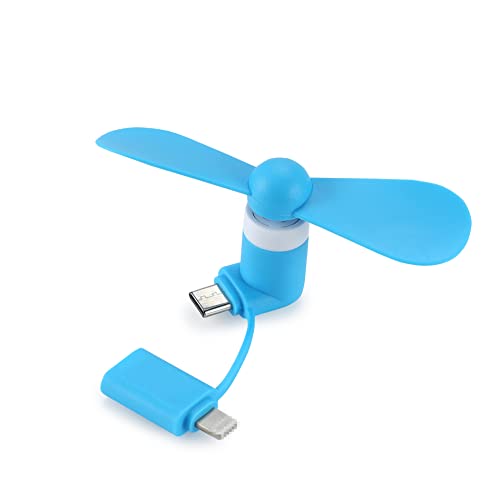 Mini Cell Phone Fan 2-in-1 Fan Compatible for iPhone, iPad, Android Smartphone,Tablet - Colorful and Powerful- Cell Phone Summer Accessories (6-Pack)