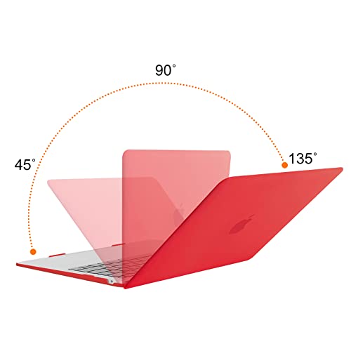 MOSISO Compatible with MacBook Air 13 inch Case M1 2021 2020 2019 2018 | A2337 A2179 A1932, Protective Hard Shell&Keyboard Cover&Screen Film&Pouch for MacBook Air 13.3 inch Case, Red - color: Red