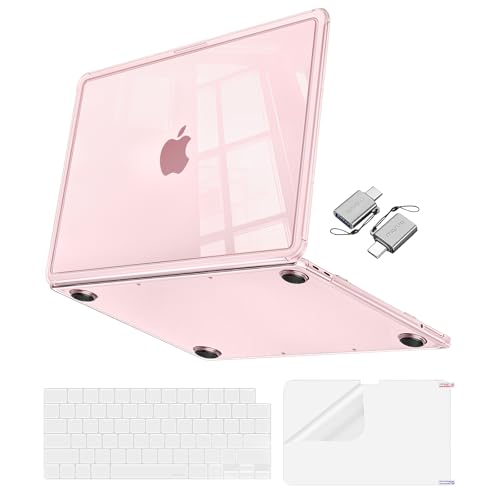 MOSISO Compatible with MacBook Neo Case 13 inch 2026 Model A3404, True-to-Device Color, Ultra-Clear Crystal Protective Hard Shell with Shock-Absorbent Corners&Keyboard Cover&Screen Film&Type C, Blush - color: Blush