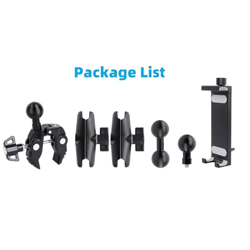 Aluminum Dual Arm Tablet Mount with Super Clamp for Rails 0.5'' to 2'' in Diameter, Side Mount Tablet Holder for Mic Stand, Compatible with iPad Pro 12.9 Air Mini, Galaxy Tab, 4.7-12.9" Tablets