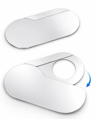 imluckies Rotating Webcam Cover [2-Pack], 0.02 Inch Ultra-Thin Metal Privacy Cover for Laptop, MacBook, iMac, PC, iPad & iPhone, White