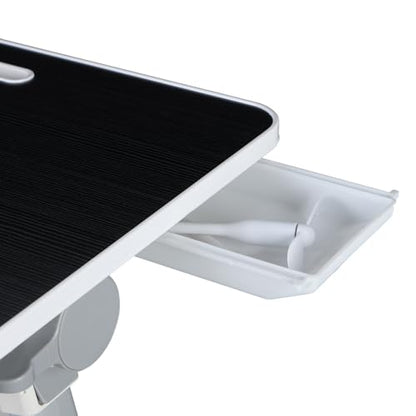 Laptop Bed Tray Table, Height Angle Adjustable Laptop Bed Stand Portable Lap Desk with Foldable Legs USB Fan Small Light for Kids Adult Foldable Lap Tablet Table for Sofa Couch Black - color: Black