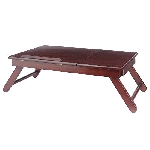 Winsome Alden Bed Tray, Walnut | Easy to Store Portable Fold Up Desk for Bedroom, Living Room TV Dining, Crafts, Puzzles, Work From Home - color: Walnut, size: Regular (Pack of 1)