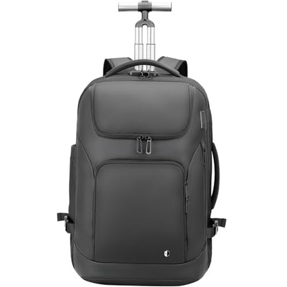 Backpack for Men, Anti Theft Convertible Laptop Backpack with Wheels,50L Rfid Personal Item Wheeled Backpack for Travel Business Work, Black - color: Black-513