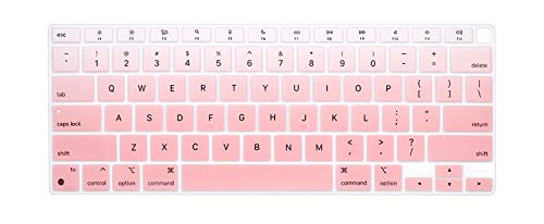 HRH English US Keyboard Cover for MacBook Air 13 A2337 2020 | M1 Chip Processor with Touch ID,Precise Fit,Dust Proof,Waterproof,Durable,Smooth Touch,Keyboard Accessories,Ombre Light Pink - color: Ombre light pink