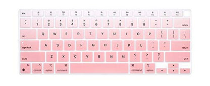HRH English US Keyboard Cover for MacBook Air 13 A2337 2020 | M1 Chip Processor with Touch ID,Precise Fit,Dust Proof,Waterproof,Durable,Smooth Touch,Keyboard Accessories,Ombre Light Pink - color: Ombre light pink