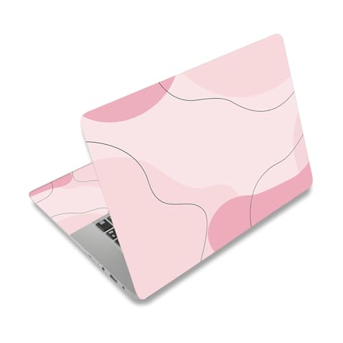 Laptop Decal Sticker Skin Cover, 11.6”12" 13" 13.3" 14" 15" 15.4" 15.6 inch Laptop Netbook Vinyl Skin Sticker Cover Art Notebook PC Reusable Protector (2 Wrist Pad Included), Art Modern Pink - color: Art Modern Pink