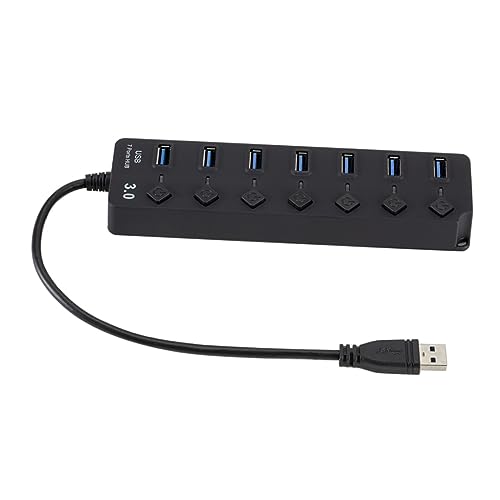 HOMSFOU Multi-Function USB Splitter Hub 7-Port Usb3.0 Hub for Laptop Pc Overcurrent Short-Circuit Protection