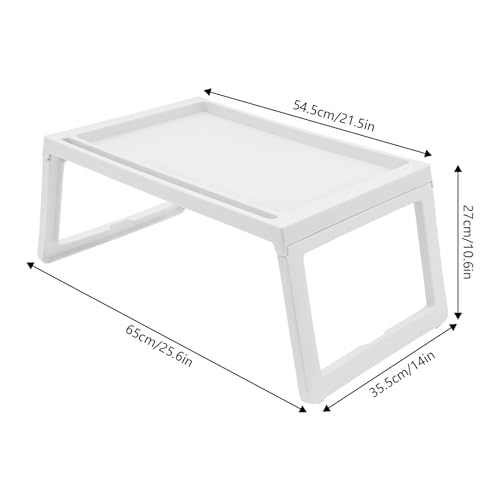 6 pcs Portable Bed Desk, 25.6x14x10.6 in Folding Lap Table Large Tray & Cutout Support Legs Foldable Laptop Desk Tray Folding Table for Reading Writing, Sofa & Floor, Black