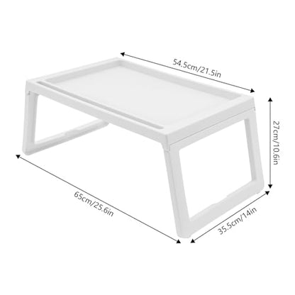 6 pcs Portable Bed Desk, 25.6x14x10.6 in Folding Lap Table Large Tray & Cutout Support Legs Foldable Laptop Desk Tray Folding Table for Reading Writing, Sofa & Floor, Black