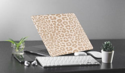 Leopard Case for MacBook Air 13 inch 2026-2022 M5/M4/M3/M2 Logo Cutout | Glitter Cheetah Print PU Leather Hardshell Case & Keyboard Cover for Mac Air 13.6 inch A3449 A3240 A3113 A2681, Brown - color: 01 Brown Leopard Print