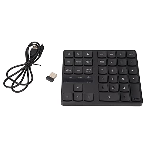 hoopoocolor 35 Keys Wireless Numeric Keypad, Rapid Rebound Stable Signal Transmission Ergonomic 2.4G Wireless Gaming Keyboard, 10M Range Plug and Play for Windows for Android for Laptop