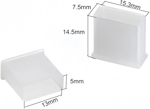 20Pcs PE USB 2.0 Anti-Dust Stopper Cap Cover for Charging Cable Data Cable, White - size: USB 20pcs