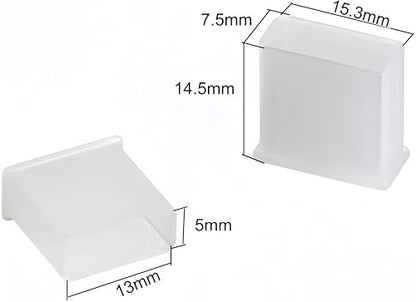 20Pcs PE USB 2.0 Anti-Dust Stopper Cap Cover for Charging Cable Data Cable, White - size: USB 20pcs