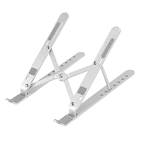 Laptop Stand - Adjustable Ergonomic Aluminum Stand, 7 Angle Anti-Slip, Compatible with 9-15.6 inch Laptops, Silver