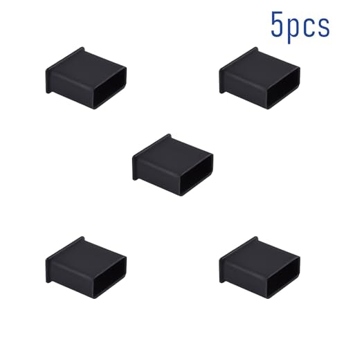 5 PCS USB2.0 Port Anti-dust Plugs, PE Covers Caps Stoppers, Port Protector for PC Computer Laptop Router Network Hub or Other Standard USB 2.0, 0.51 x 0.2 (LxW) - size: USB2.0/Black/5 PCS