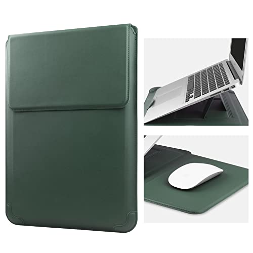 HoYiXi 15 16 Inch Laptop Sleeve Case Leather Bag for MacBook Pro 16 2021 & 2019/Huawei MateBook D15/HP 15.6" PC/MacBook Pro 15/XiaoXin Air 15.6'', Green - color: Green, size: 15-16 in