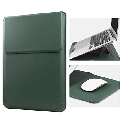 HoYiXi 15 16 Inch Laptop Sleeve Case Leather Bag for MacBook Pro 16 2021 & 2019/Huawei MateBook D15/HP 15.6" PC/MacBook Pro 15/XiaoXin Air 15.6'', Green - color: Green, size: 15-16 in
