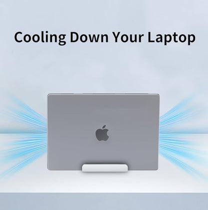 Aluminum Vertical Laptop Stand Holder for Desk Compatible with MacBook Pro, MacBook Air, Dell, HP, Lenovo, Up to 17.3 inches, Silver - color: Silver