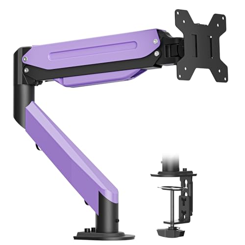 Suptek Monitor Mount Gas Spring Monitor Arm Desk Mount Fully Adjustable Fits 17-35 inch Monitors Weight Capacity up to 24.25 lbs, Black+Purple - color: Black/Purple, size: 17"-35"