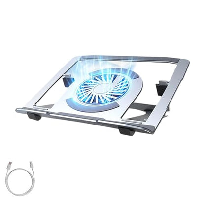 Foldable Aluminum Laptop Stand with Efficient Cooling Systems and Adjustable Angled for 17Inch Notebook Aluminum Laptop Stand - color: Silver
