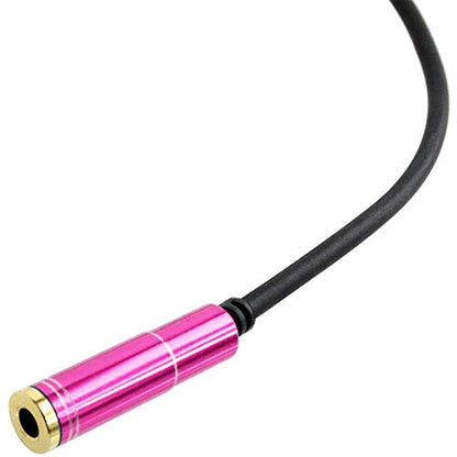 3.5mm Headphone Splitter Adapter Female to 2X 3.5 mm Male Converter Cable Headphone Mic Audio Y Splitter Cable Smartphone Headset to PC Adapter –for Microphone with 4 Pin (Pink) - color: Pink