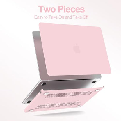 G JGOO Compatible with MacBook Air 15 inch Case 2026 2025 2024 2023 M5 A3448 M4 A3241 M3 A3114 M2 A2941, Plastic Hard Shell for 15 inch MacBook Air Case+Keyboard Cover+Screen Protector, Baby Pink - color: Baby Pink