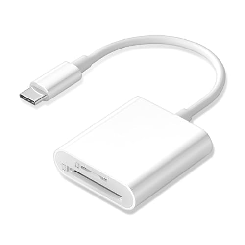 USB C SD Card Reader, Type C SD Card Reader, Supports SD and MicroSD Memory Card Adapters for iPhone 15 16/iPad/MacBook/Mac, Trail Camera Viewer Plug and Play -2 Slots - size: USB-C Dual Slot Card Reader