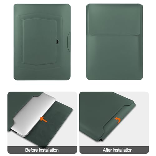 HoYiXi 15.6" Laptop Sleeve-Compatible with MacBook Pro 16/15.4'' MacBook Pro 15, Mac Air 15 - Waterproof Soft 15 16 inch pc case for HP, Dell, 15 inch Laptop Sleeve case,Green - color: green, size: 15.6'' /15-16 Inch Laptop Sleeve