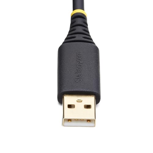 StarTech 1ft USB to Serial Adapter Cable, FTDI, 30cm (1P1FFC-USB-SERIAL) | USB-A to DB9 RS232, Interchangeable DB9 Screws Nuts, COM Retention, LED Indicators - size: 1ft