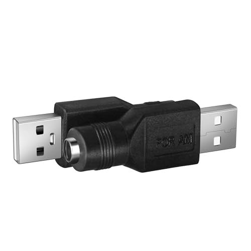 USB A Male to 5.5x2.1mm Female Adapter, Starlink 5.5x2.1mm DC Adapter USB A Connector Support 5V 12V 20V Made for LED Desk Lamp, Small Fan, Starlink Mini, Laptops, Cameras Series - style: 5.5x2.1mm to USB A