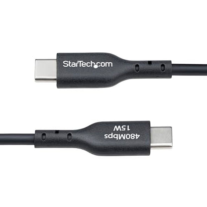 StarTech 3ft/91cm USB-A to USB-C Charging Cable, 3A, Black (USB2AC3FBKE) | USB 2.0 480Mbps, TPE jacket, Male to Male, Aluminum braided shield, 15W, Charge and Sync - color: Black, size: 3 ft, style: 1-Pack