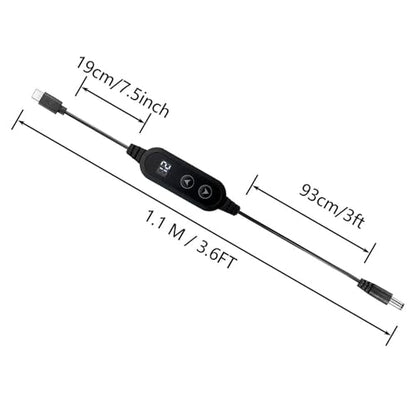 65W 5V-20V Adjustable USB-C PD to DC Fast Charger Cable, 4ft | Supports 5V/9V/12V/15V/20V output with 8 DC tips: 6.0x4.0, 6.3x3.0, 5.5x2.5/2.1/1.7, 4.7x1.7, 4.0x1.7, 3.5x1.35mm.