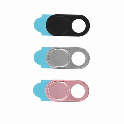 3Pcs Metal Webcam Cover, Privacy Protection Camera Lens Cover Sticker, with Easy Slide Open Close Design, for Laptop Smartphone Tablet PC Desktop (Silver Black Pink Mixed Color) - color: Silver black pink mixed color