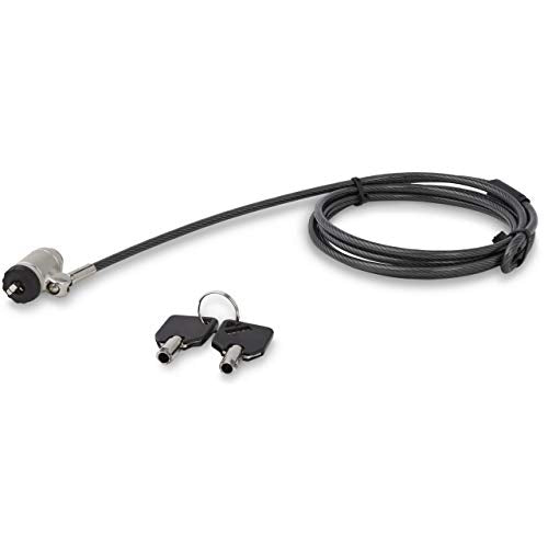 StarTech 6.6ft (2m) Laptop Cable Lock, with Keys, TAA, Desktops | Keyed Security Cable Lock for Compatible K-Slot Laptops, Anti-Theft Vinyl Coated Steel Cable Lock, LTLOCKKEY - size: K-Slot/T-Bar, style: Unique Keyed