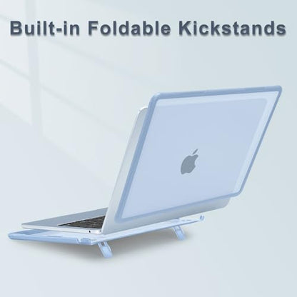 MOSISO Compatible with MacBook Air 13 inch Case M5 M4 M3 M2, Sky Blue | 4 in 1 Kit Anti-Crack Hard Shell with Kickstand for MacBook Air 13.6 inch Case 2026-2022 A3449 A3240 A3113 A2681 - color: Sky Blue