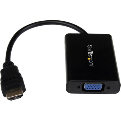 StarTech.com HDMI to VGA Adapter – 1920x1080 – HDMI Converter with Audio Output – VGA to HDMI Monitor Adapter (HD2VGAA2),Black | HDMI to VGA converter, 1080p, 2-channel analog audio output, No software required, Compact lightweight - size: HDMI to VGA - C