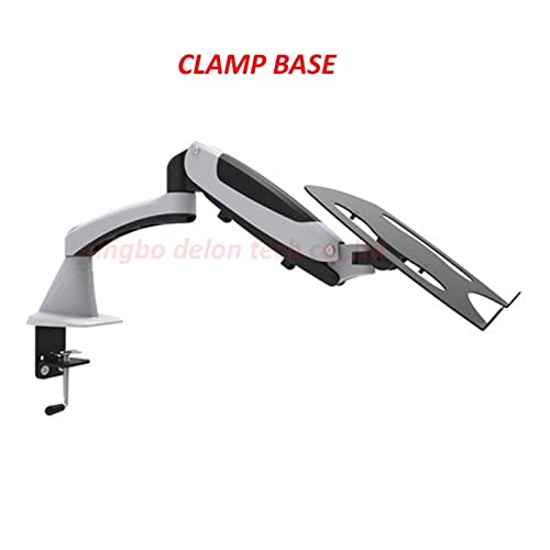 Tilt Full Motion Aluminum Air Press Gas Spring Dual Arm LCD Desktop Mount Swivel Monitor Table Stand Clamp with Notebook Tray (Color : DL-GM112FG-LP10) (Dl gm112fc) (Dl gm112fc)