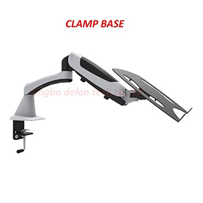 Tilt Full Motion Aluminum Air Press Gas Spring Dual Arm LCD Desktop Mount Swivel Monitor Table Stand Clamp with Notebook Tray (Color : DL-GM112FG-LP10) (Dl gm112fc) (Dl gm112fc)