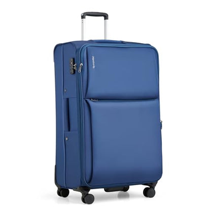 Hanke 28 Inch Luggage Softside Expandable Suitcases with Spinner Wheels, Travel Checked Luggage for Women Men(Blue) - color: Blue, size: 28 Inch Checked in