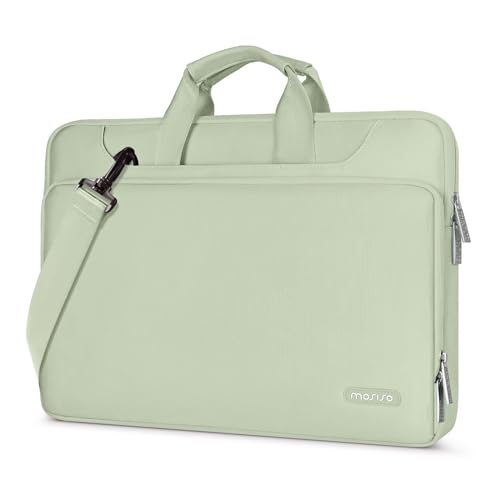 MOSISO 360 Protective Laptop Bag 15.6 inch, 15-16 inch Computer Bag | Compatible with MacBook Air 15 inch/Pro 16 inch, HP,Dell,Lenovo,Asus, Laptop Carrying Case with Strap&Handl, Sage Green - color: Sage Green, size: 16 inch