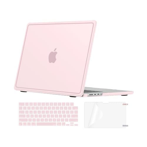 MOSISO Compatible with MacBook Pro 14 inch Case M5 M4 M3 M2 M1 2026-2021 | A3427 A3426 A3434 A3112 A3185 A3401 A2918 A2992 A2779 A2442, 3 in 1 Kit Reinforced Shock-Absorbing Hard Shell, Pink - color: Pink