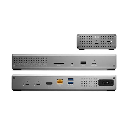 OWC Thunderbolt Go Dock 11-Port Solution w/Built-in Power Supply | 90W PD - 2x Thunderbolt 4 Device Ports - USB-C 10Gb/s - 2x USB-A 10Gb/s - 2.5GbE - HDMI - SD reader - 3.5mm Audio In/Out - size: GO DOCK, style: Thunderbolt 4
