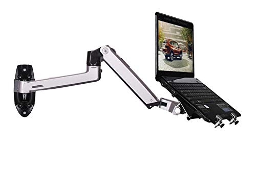 XSJ8012WT Aluminum Alloy Mechanical Spring Arm Wall Mount Laptop Holder Full Motion Laptop Mount Arm Monitor Stand (Black) - color: Black