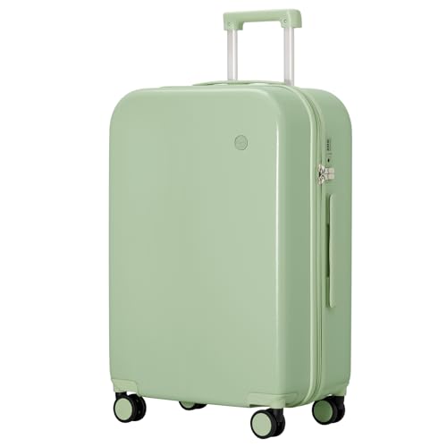 mixi Luggage Suitcase with Spinner Wheels, Hardside Rolling Suitcase PC with Cover & TSA Lock Lightweight Travel Case 26in Checked in, Avocado Green - color: Avacado Green, size: 26in Checked in
