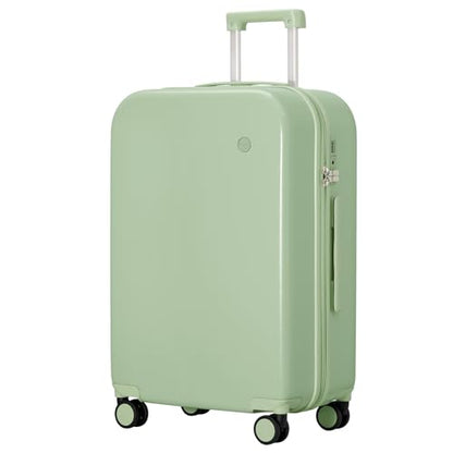 mixi Luggage Suitcase with Spinner Wheels, Hardside Rolling Suitcase PC with Cover & TSA Lock Lightweight Travel Case 26in Checked in, Avocado Green - color: Avacado Green, size: 26in Checked in